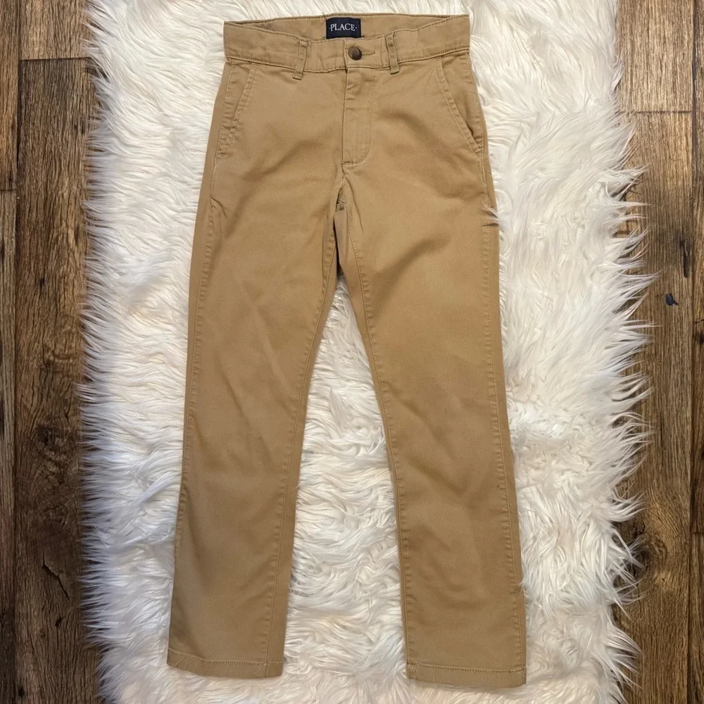 The Children’s Place Boys Khaki Chino Pants Size 8 Slim Uniform Stretch